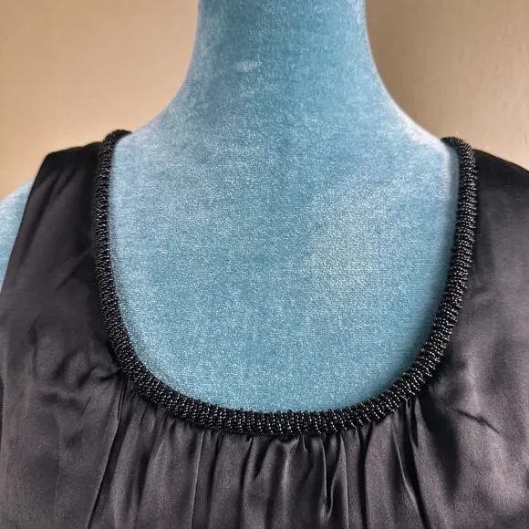 Tahari Arthur Levine Women 10 dress formal sheath black silk poly holiday party - Picture 3 of 16